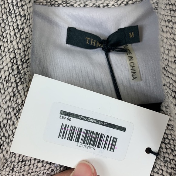 NWT THML gray cape jacket sz med - Picture 8 of 8